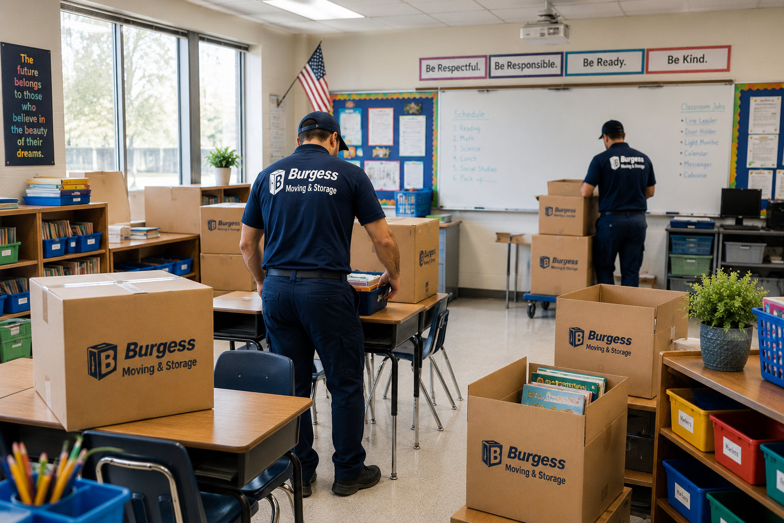 professional movers conducting a school relocation move