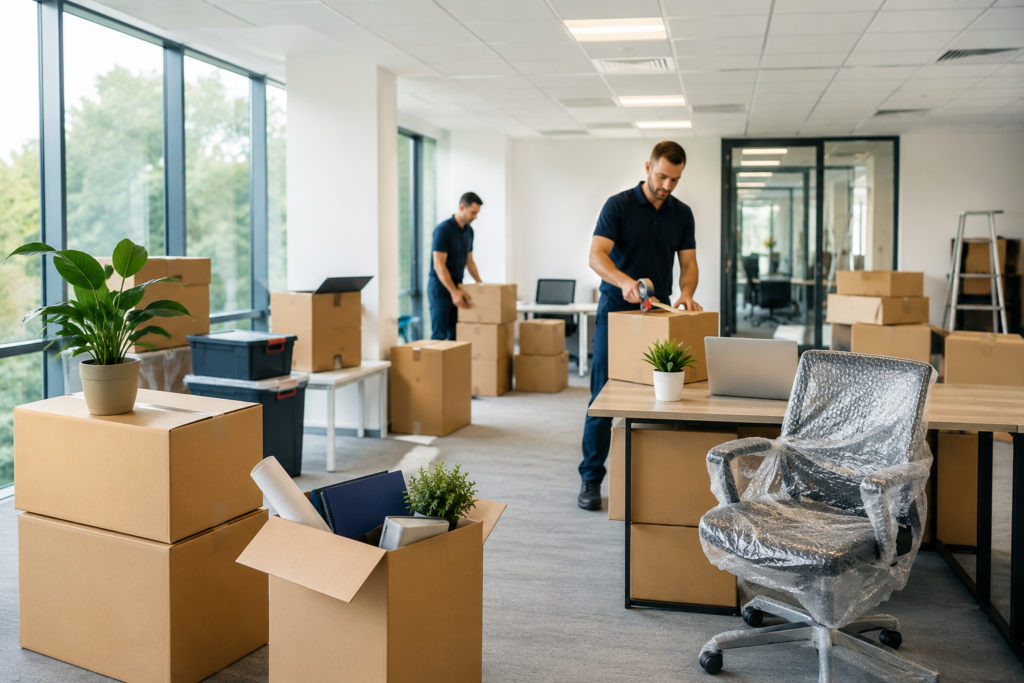 professional movers executing an office relocation